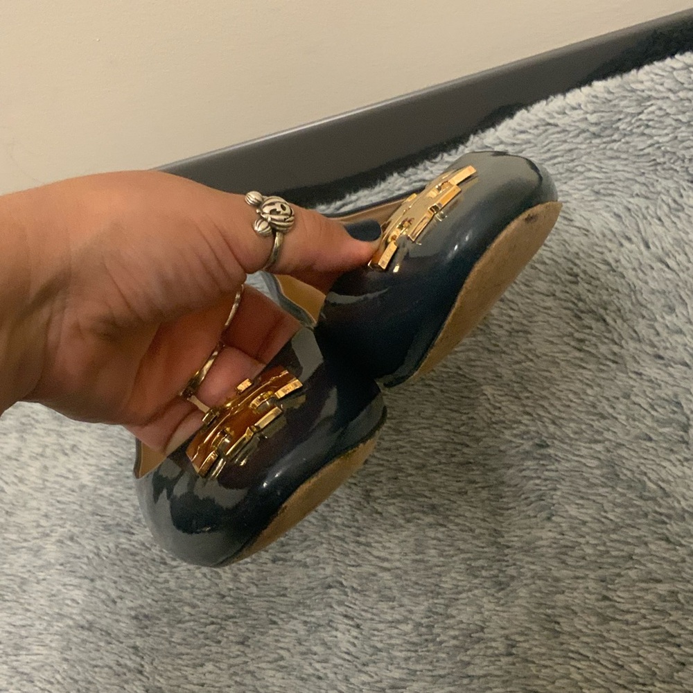 Tory Burch Glossy Flats with Gold Emblem - Picture 2 of 9